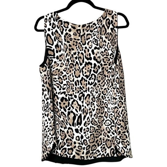 CHICO’S Leopard Print / Black Chiffon Reversible / Convertible Tank CA Sz L - Picture 4 of 11